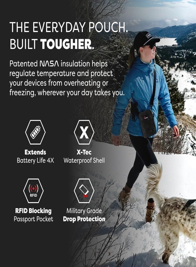 PHOOZY Orion Insulated Tech Bag For Travel - NASA Insulation Protects Your Phone, AirPods and Other Devices. Weatherproof X-Tech Shell with RFID Blocking Pocket for Complete Protection (BLACK CAMO) - Image 2